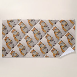Beach Towel with yellow hamster