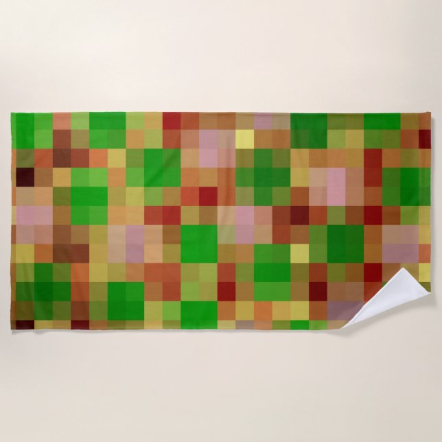 Beach Towels, chequered shiny chic, elegant Towel (Front)