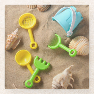 Beach Toys Glass Coaster