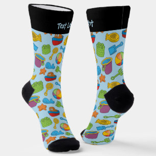 Beach Toys Icons Pattern Socks