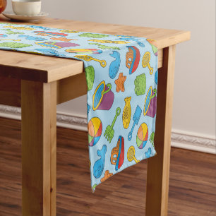 Beach Toys Icons Short Table Runner