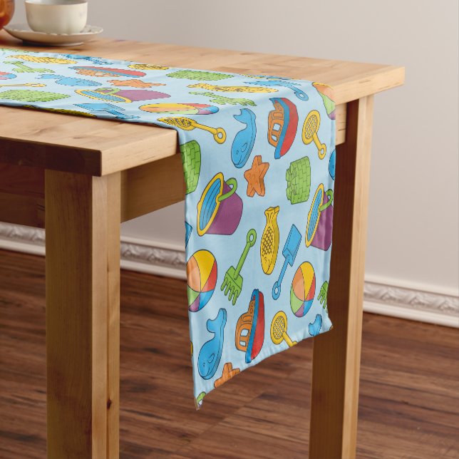 Beach Toys Icons Short Table Runner (In Situ)