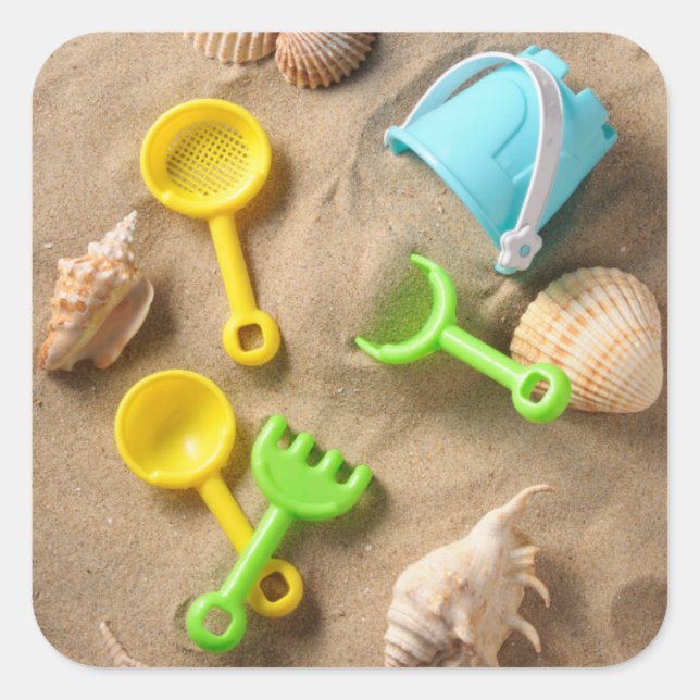 Beach Toys Square Sticker (Front)
