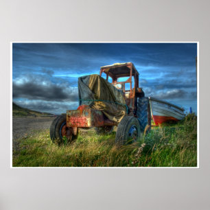 Beach Tractor Poster