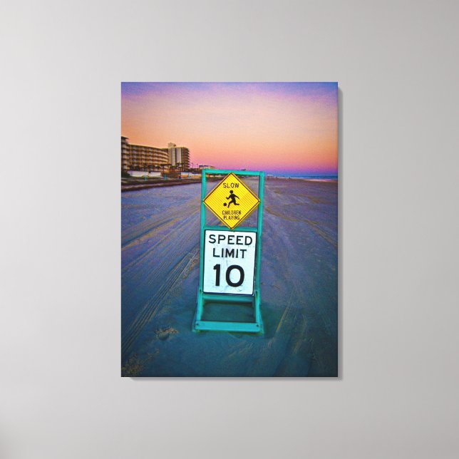 Beach Traffic Signs on Daytona Beach at Dawn II (Front)