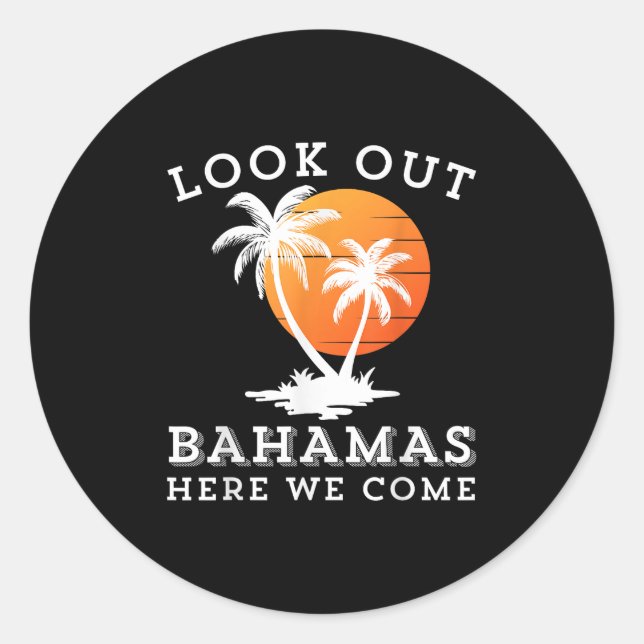 Beach Travelling Group Matching Spring Break Summe Classic Round Sticker (Front)