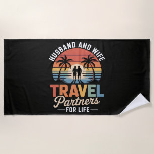 Beach Travelling - Husband and Wife Travel Partner Towel