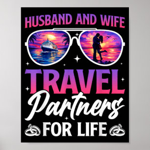 Beach Travelling Husband and Wife Travel Partners Poster