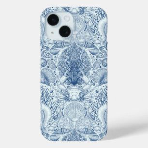 Beach treasures in blue iPhone 15 case