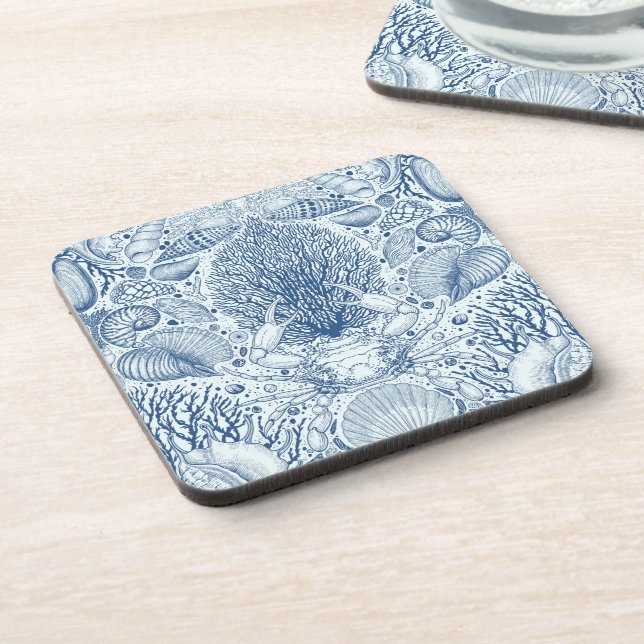 Beach treasures in blue coaster (Left Side)