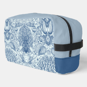 Beach treasures in blue dopp kit