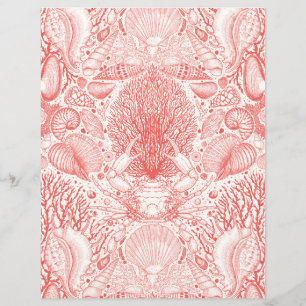 Beach treasures in coral red