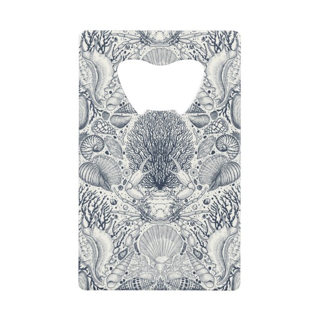 Beach treasures, seashells, crab, corals and seawe (Front)