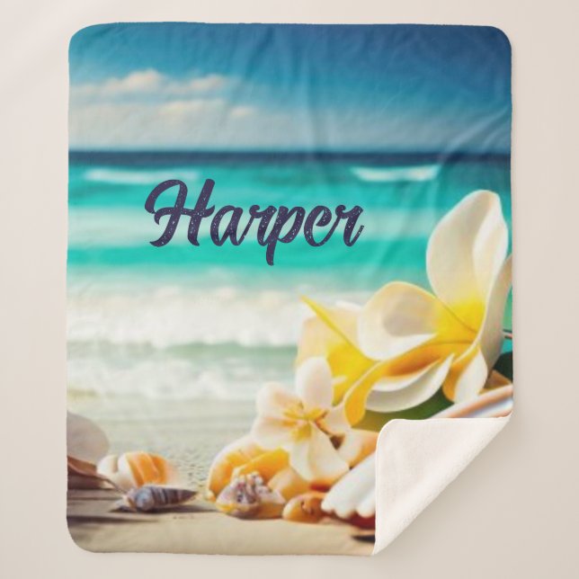 Beach Treasures Sherpa Blanket (Front)