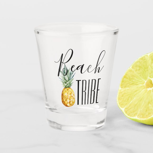 Beach Tribe Bachelorette Party Wedding Favour Shot Glass (Front)