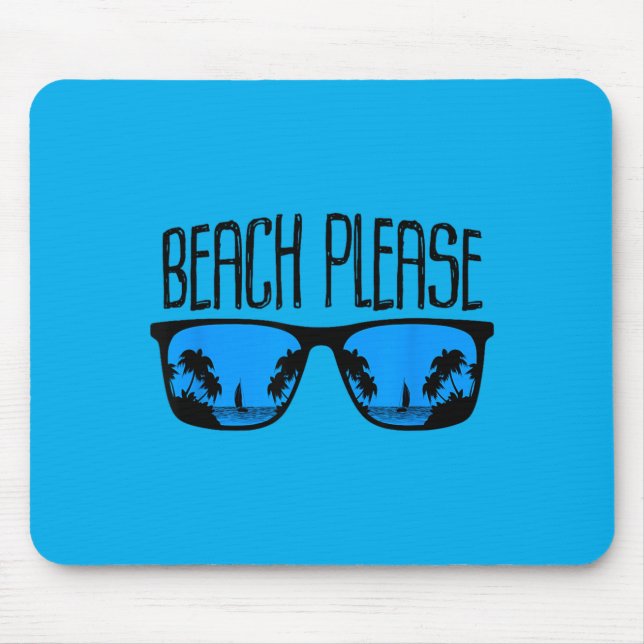 Beach Tropical Beach Sungles Reflection Hawaiian Mouse Mat (Front)