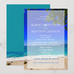 Beach Tropical Chic Gay Wedding Invitation