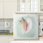 Beach Tropical Conch Shell Rustic Wood Watercolor Tile<br><div class="desc">"Beach Tropical Conch Shell Rustic White Wood Blue Watercolor Ceramic Accent Tile."  Created from watercolor and oil pastel artwork by internationally licensed artist and designer,  Audrey Jeanne Roberts.  One of four designs that coordinate.  Copyright,  all rights reserved.</div>