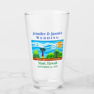 Beach Tropical Destination Wedding Hawaii Pint Glass