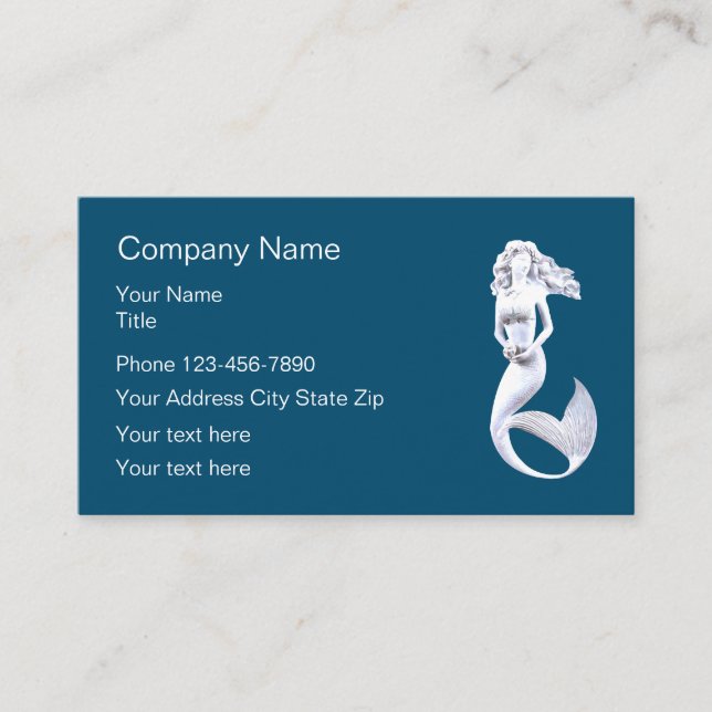 Beach Tropical Mermaid Theme Business Card (Front)