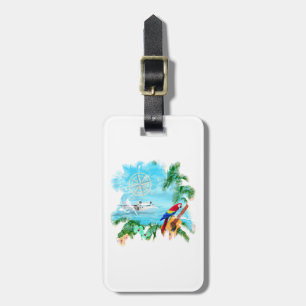 Beach Tropical Music Luggage Tag