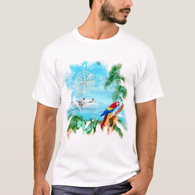 Beach Tropical Music T-Shirt (Front)