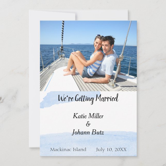 Beach Tropical Nautical Photo Save the Date (Front)