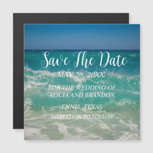 Beach Tropical Ocean Weddings Modern Waves Magnet
