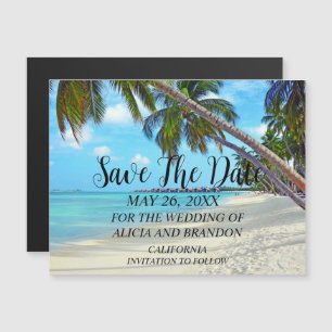 Beach Tropical Ocean Weddings Modern Waves Magnet