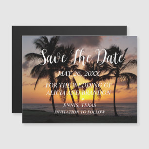 Beach Tropical Ocean Weddings Modern Waves Magnet