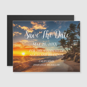 Beach Tropical Ocean Weddings Modern Waves Magnet