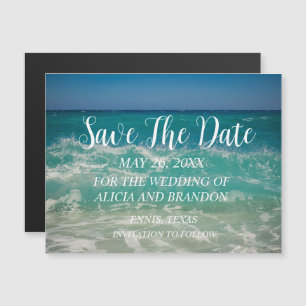 Beach Tropical Ocean Weddings Modern Waves Magnet