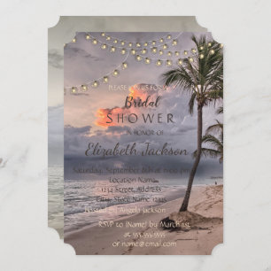 Beach Tropical,Palm Bridal Shower Invitation