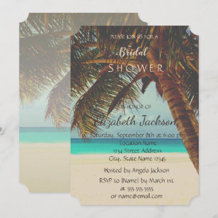 Beach Tropical,Palm Bridal Shower Invitation