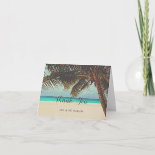 Beach Tropical,Palm Thank You Card