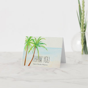 Beach Tropical Palm Trees Thank you Card