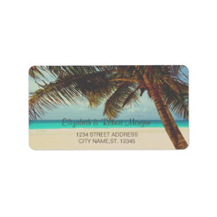 Beach Tropical,Palm  Wedding Label