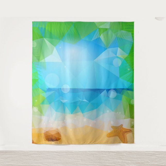 Beach Tropical Photo Background Tapestry (Front)