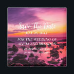 Beach Tropical Sand Weddings Modern Waves Magnet<br><div class="desc">Tropical,  beach,  simple,  waves,  destination,  palm trees,  elegant,  modern Wedding,  Save the Date magnet. You can personalise it with your details.</div>