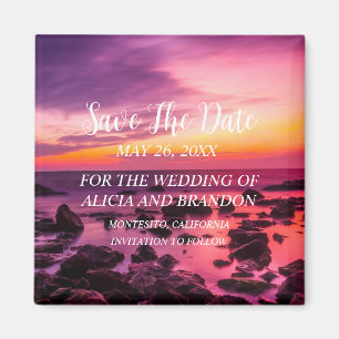 Beach Tropical Sand Weddings Modern Waves Magnet