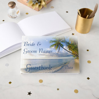 Beach Tropical Seaside Wedding or Shower Guestbook