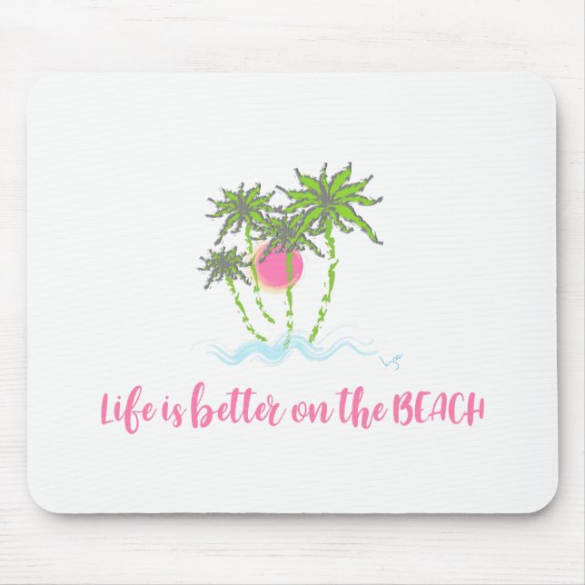 Beach Tropical Style Summer Graphic Mouse Mat (Front)