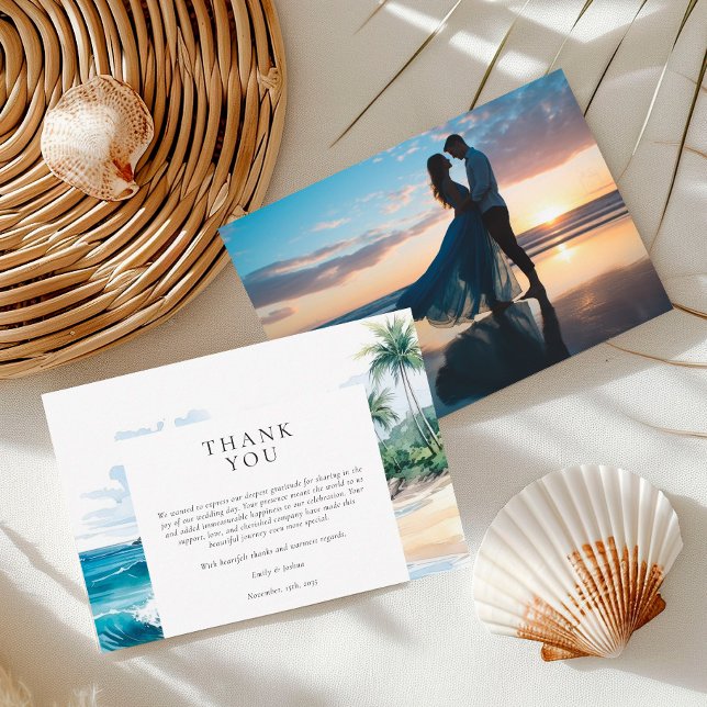 Beach Tropical Summer Wedding Thank You Card (Creator Uploaded)