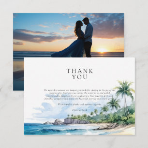 Beach Tropical Summer Wedding Thank You Card