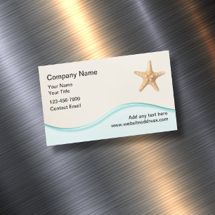 Beach Tropical Theme Real Estate  Magnetic Business Card