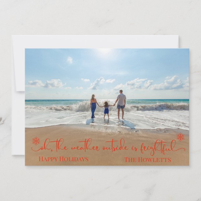 Beach Tropical Vacation Holiday Christmas Photo (Front)