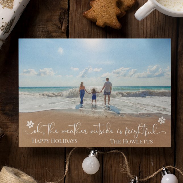 Beach Tropical Vacation Holiday Christmas Photo Card (Creator Uploaded)