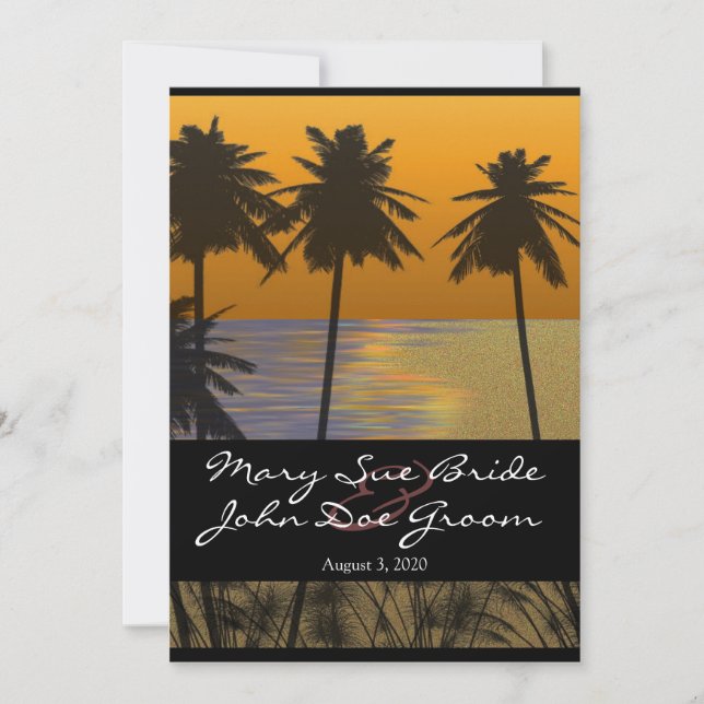 Beach Tropical Wedding Invitations (Front)