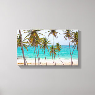 Beach Tropical with Palm Trees Canvas Print