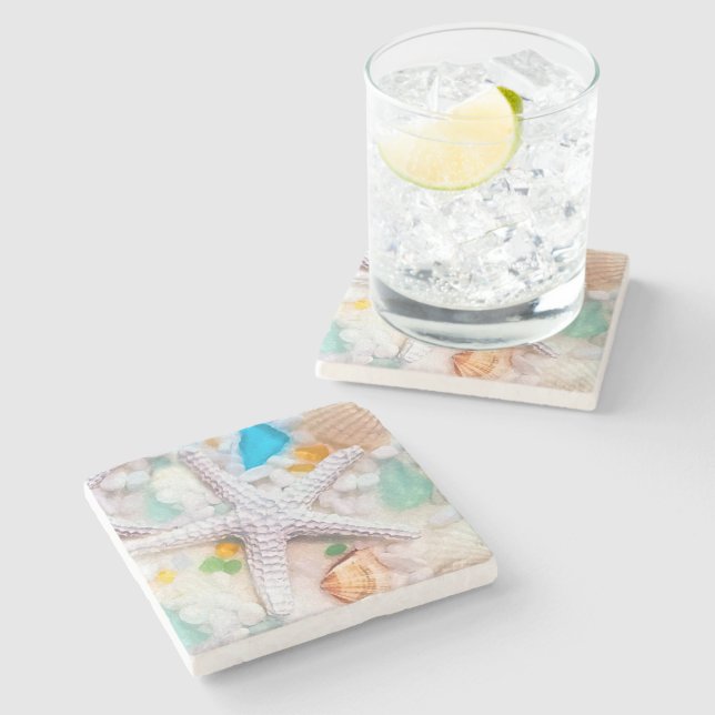 Beach Tropican Theme Drink Coasters (Side)